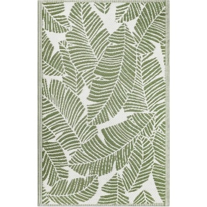 Covor pentru exterior JEMIDI, 120x180cm, polipropilena, rezistent la intemperii, usor de curatat, pentru balcon/terasa, Verde - Img 5
