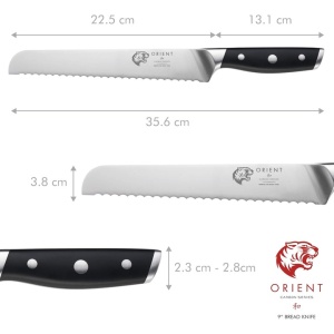 Cutit Orient pentru paine, Carbon Series X50 Ultra+, otel inoxidabil german, negru - Img 5