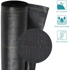 Folie agrotextila Navaris, antiburuieni, polipropilena, permeabila, rezistenta la UV, 100 g/m², 1 x 50 m, 50 m², Negru - Img 8