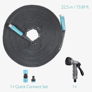 Furtun flexibil 22.5 metri cu pistol de pulverizare Navaris, fitinguri din aluminiu, 54175.03 - Img 2