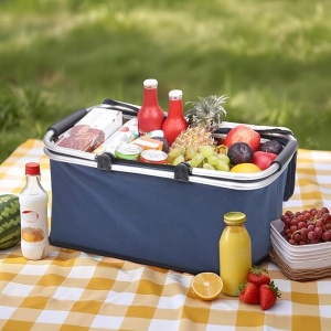 Gigant termic pliabil pentru picnic, capacitate 30L, albastru - Img 3