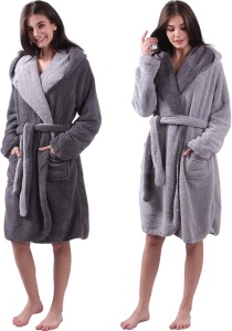 Halat de baie reversibil pentru femei Jemidi, M, Gri, Poliester, 55057.01.2