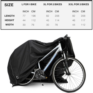 Husa impermeabila de bicicleta TeamObsidian, pentru 1 bicicleta, L, material rezistent Oxford 210D, protectie UV, Negru - Img 5