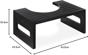 Inaltator pentru toaleta Navaris, pozitie ghemuit, antiderapant, 43.5x28x18.3 cm, negru, bambus - Img 2