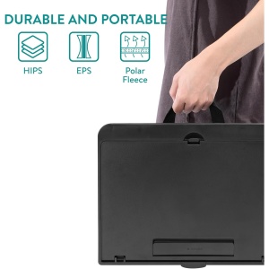 Masa laptop Navaris, cu perna, reglabila 6 niveluri, 3 compartimente pentru depozitare, pentru laptop de pana la 15.6 inch, 37.7x28.9 cm, Negru - Img 8