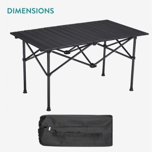 Masa pliabila Navaris din aluminiu, 95x55 cm, versatila, negru, NAV0000272F001C - Img 2