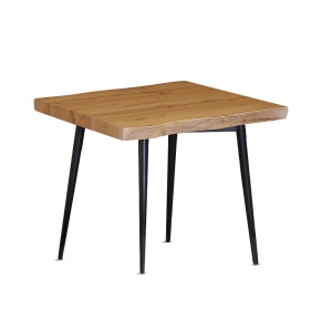 Masuta de cafea Kiwari® Daro, MDF si Metal, 60×60×55 cm, Design Industrial Modern, Stejar & Negru
