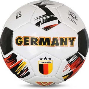 Minge Fotbal Vizari National Team Germania, 30 Panouri Cusute, Material Sintetic, Camera din Cauciuc, Marime 5, 68 cm, Alb