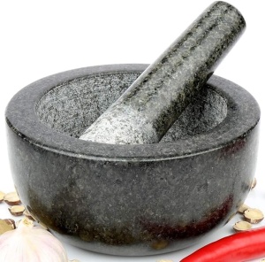 Mojar cu pistil H&S, premium, din granit, 16 cm - Img 2