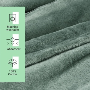 Patura cu maneci HOMELEVEL, transformabila in perna cu fermoar, 200x150 cm, fleece poliester, pentru calatorii si casa, Verde - Img 3