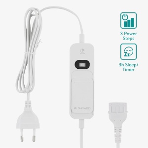 Patura electrica Navaris, 180x130cm, 120W, 3 trepte de incalzire, gri, cu telecomanda si husa de depozitare - Img 5