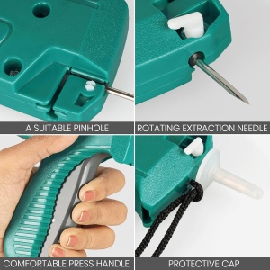 Pistol de etichetare Belle Vous, set complet, 5000 pini 55 mm, 5 ace 20 mm, verde, 10x13cm - Img 4