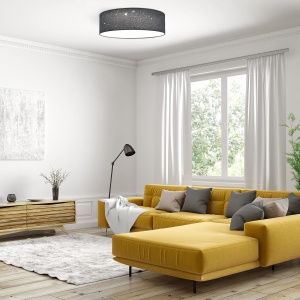 Plafoniera LED Navaris, efect de stele, Ø 32 x 11 cm, intensitate reglabila, telecomanda, 22 W, Negru - Img 2
