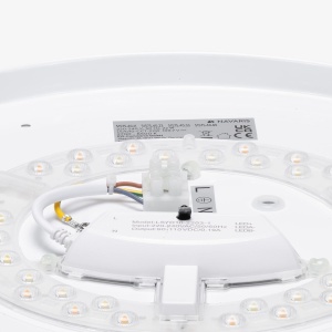 Plafoniera LED Navaris, efect de stele, Ø 40 x 12 cm, intensitate reglabila, telecomanda, abajur textil, 22 W, Bej - Img 6