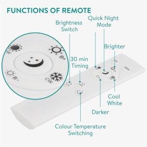 Plafoniera LED Navaris, intensitate reglabila, telecomanda, temporizator, 52 x 52 x 15 cm, 22W, design elegant, Negru - Img 3