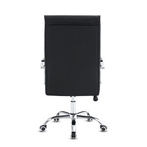Scaun Birou Kiwari® Elm, Spatar Inalt, Sezut din Piele PU, Reglabil pe Inaltime, Baza Metal Rotativa, Design Executiv cu Cusaturi Decorative, Capacitate 120 kg, Negru - Img 8