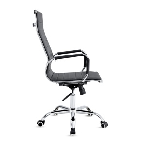 Scaun Birou Kiwari® Sim, Spatar Inalt, Sezut Tapitat, Reglabil pe Inaltime, Baza Metal Rotativa, Capacitate 120 kg, Negru - Img 7