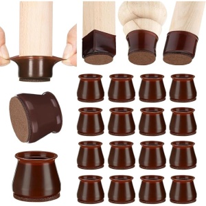 Set 16 picioruse anti-derapante pentru scaun, masa, fotoliu sau mobilier, Aneaseit, din silicon, maro, 50 mm