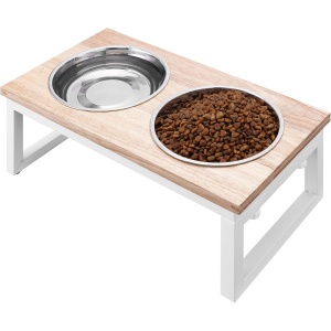 Set 2 boluri pentru caini Navaris, Apa/Hrana, 41 x 21 x 16 cm, Pliabil, Otel