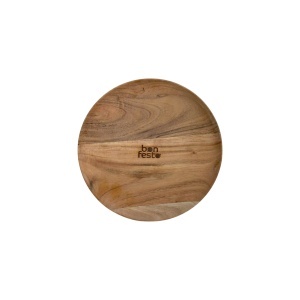Set 2 Farfurii de servire hamburger, din lemn natural de Acacia, Bonfesto®, 25 x 25 x 1.5 cm
