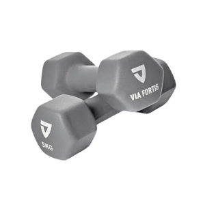 Set 2 gantere VIA FORTIS, premium, din fonta cu invelis din neopren