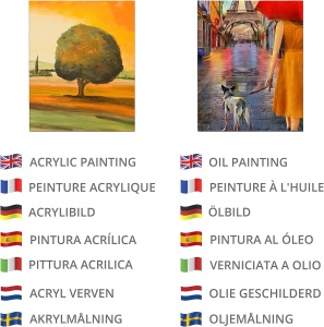 Set 2 panze pentru pictura Kurtzy, 90 x 120 cm, din bumbac, pentru vopsele acrilice si uleioase, 8 pene din lemn, Alb - Img 4