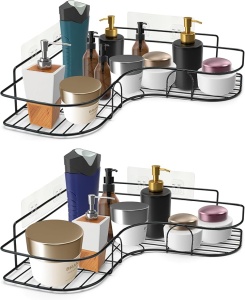 Set 2 rafturi de dus, etajera de colt pentru baie, pentru depozitare, organizator baie