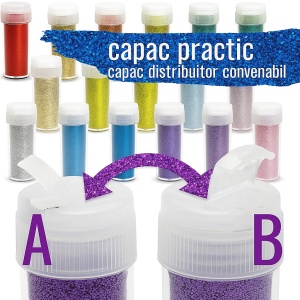 Set 25 recipiente Glitter, Tritart, slipici fin, 10 g/recipient, potrivit pentru arta, unghii, machiaj, Multicolor - Img 3