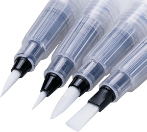 Set 4 pensule tip stilou pentru acuarele Tritart, Rezervor pentru apa, Reincarcabile - Img 3