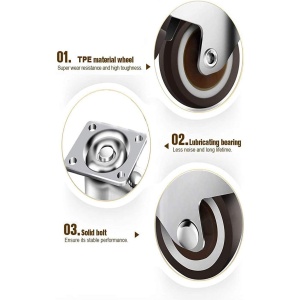 Set 4 roti pivotante GBL, pentru transport, 25 mm, argintiu, sarcina maxima de incarcare 40 kg - Img 6