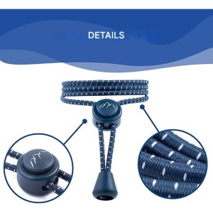 Set 5 sireturi elastice sport EVEREST FITNESS, fara legare, reglabile, universale 118 cm, din nylon, pentru adulti si copii, Albastru inchs - Img 6