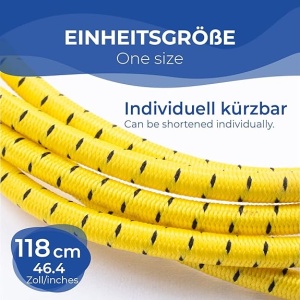 Set 5 sireturi elastice sport EVEREST FITNESS, fara legare, reglabile, universale 118 cm, din nylon, pentru adulti si copii, Galben - Img 2