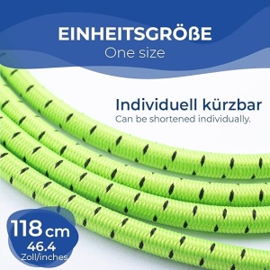 Set 5 sireturi elastice sport EVEREST FITNESS, fara legare, reglabile, universale 118 cm, din nylon, pentru adulti si copii, Verde - Img 4