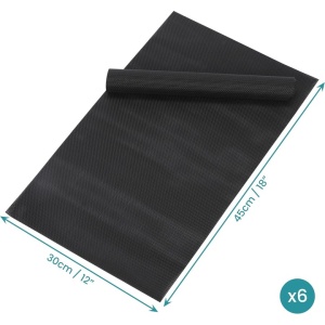 Set 6 Naproane, Belle Vous, din PVC, Dreptunghi, Termorezistente, Antiderapante si Lavabile, 30 x 44.5 cm, Negru - Img 2