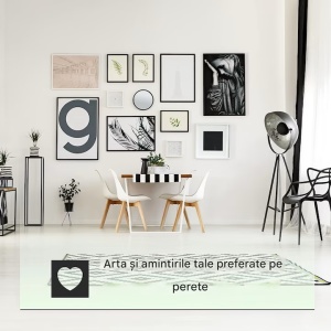 Set agatatoare pentru tablouri, H&S, 53 de piese, din PVC, diverse modele, Alb - Img 2