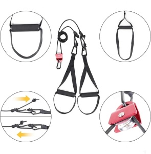 Set antrenament extensor cu 7 accesorii, Kit antrenor cu scripete, antrenamente la domiciliu si yoga - Img 4