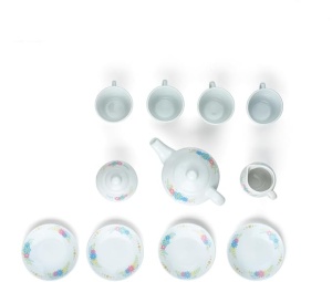 Set de ceai, Jewelkeeper, unicorn din portelan pentru fetite, 13 piese - Img 3