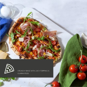 Set de pizza, lopata din aluminiu 30.5 x 85 cm, piatra de copt 38 x 30 cm, DOLCE MARE - Img 6