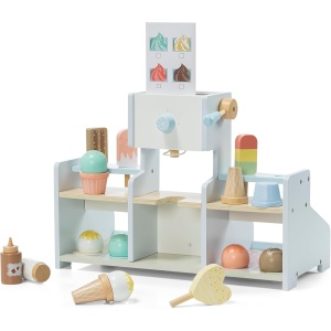 Set joc de rol cu stand de inghetata Navaris, 41.8 x 21.2 x 28 cm, din MDF, cu accesorii, pentru copii de 3 ani+, Multicolor
