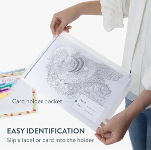 Set mapa documente plic H&S, 30 buc, format A4, din plastic, 33.5 x 23.5 cm, inchidere cu capsa, reutilizabile, Transparent - Img 4
