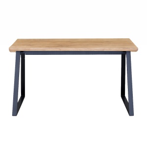 Set Masa cu 4 Scaune Kiwari® Oka, MDF si Metal, 110×70×75 cm, scaun 44x45x82 cm Design Modern, Stejar Natural & Negru - Img 9