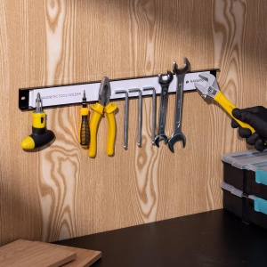 Set organizatoare scule Navaris, 2 bare magnetice, 46x4cm, Alb/Negru, capacitate 15kg - Img 8