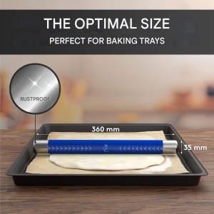 Sucitor pentru bucatarie sau cofetarie din silicon, Liebspecht, 36 cm X 3.5 cm, Albastru - Img 2