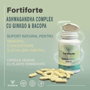 Supliment alimentar ASHWAGANDHA COMPLEX, Fortiforte, 60 capsule - Img 2