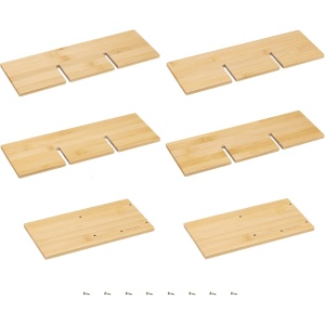 Suport pentru sticle de vin Navaris, din bambus, 43.5x10x29.5cm, raft pentru vinuri, design elegant, capacitate 8 sticle, Maro - Img 2