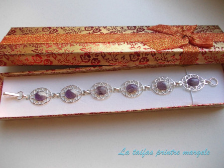 Silver plated amethyst bracelet - Img 2