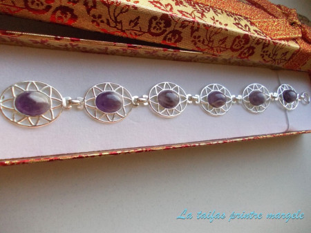 Silver plated amethyst bracelet - Img 3