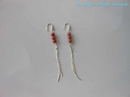 Sterling silver earrings with red impression jasper - Img 2