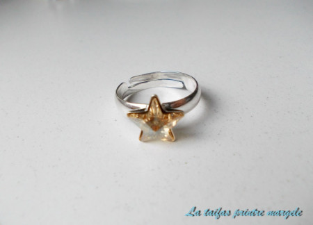 Inel reglabil din argint cu diferite variante de Cristal Swarovski stea Fancy Star - Img 3