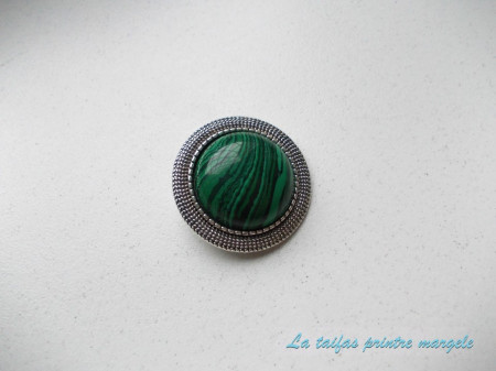 Round reconstituted malachite - Img 3